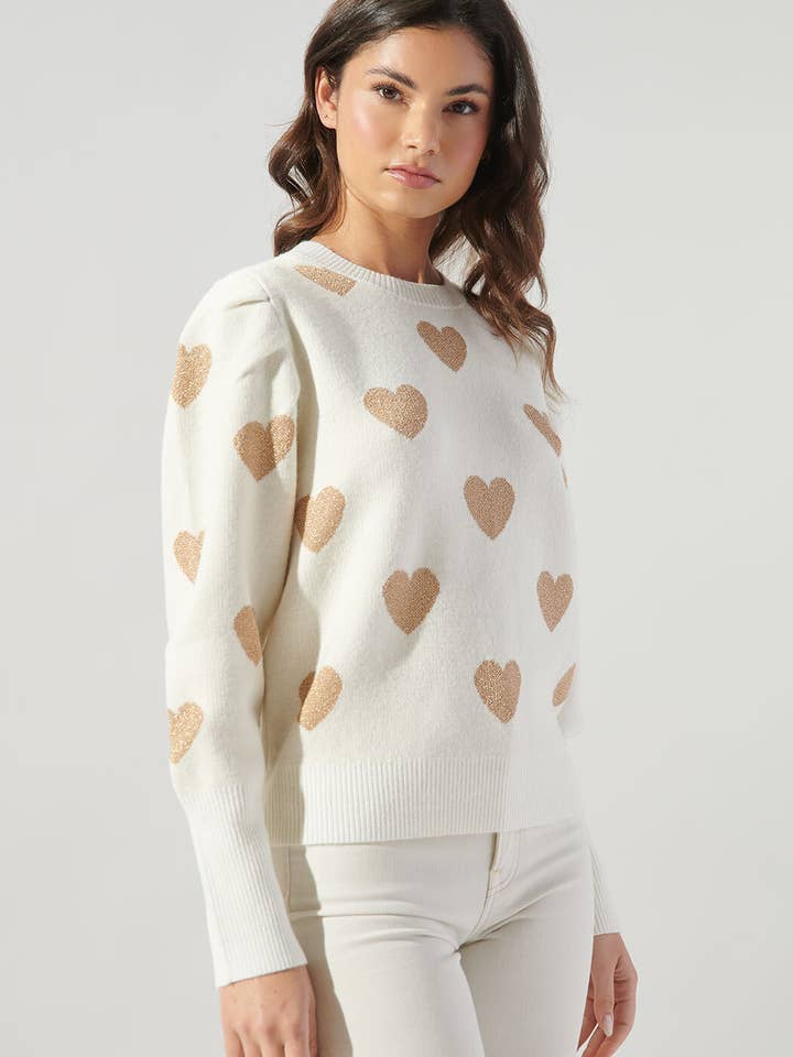 Sugarlips - Wholesale Knit Sweater - Women's - Sweetheart Lurex Puff Sleeve Sweater2