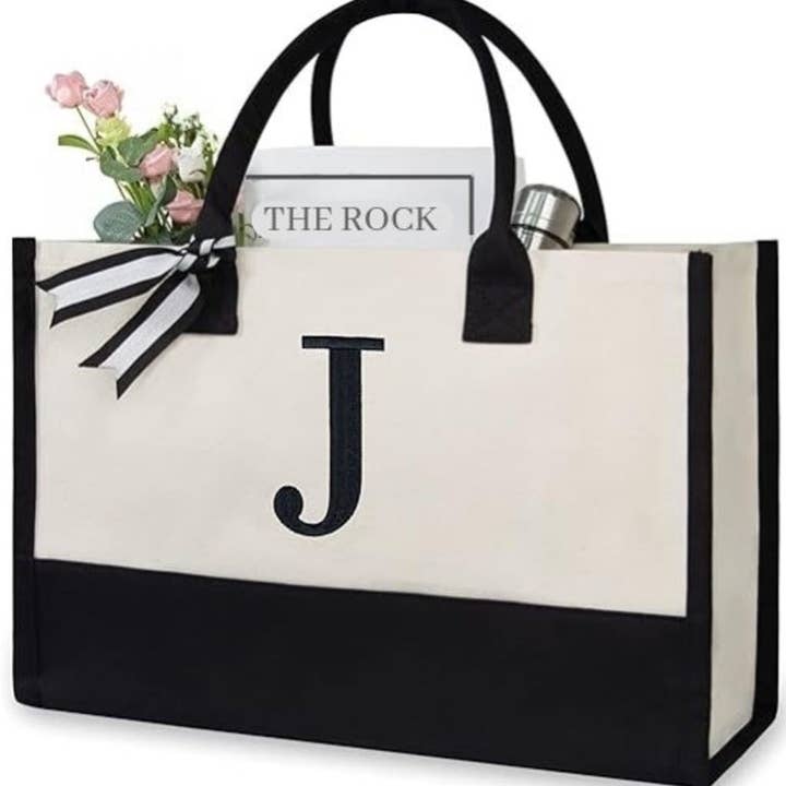 Alo Organic International - Venta al por mayor Bolsa de playa - Bolso Tote de Lona Bordado MyOrganicBag para Mujer (Canvas-J)