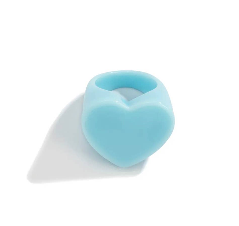 iconic mi - Vendita all'ingrosso Anelli cocktail/statement - Anello con cuore in acrilico gioiello estivo6