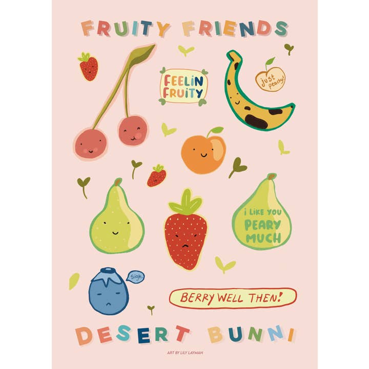 Fruity Friends stickervel voor wholesale door Desert Bunni