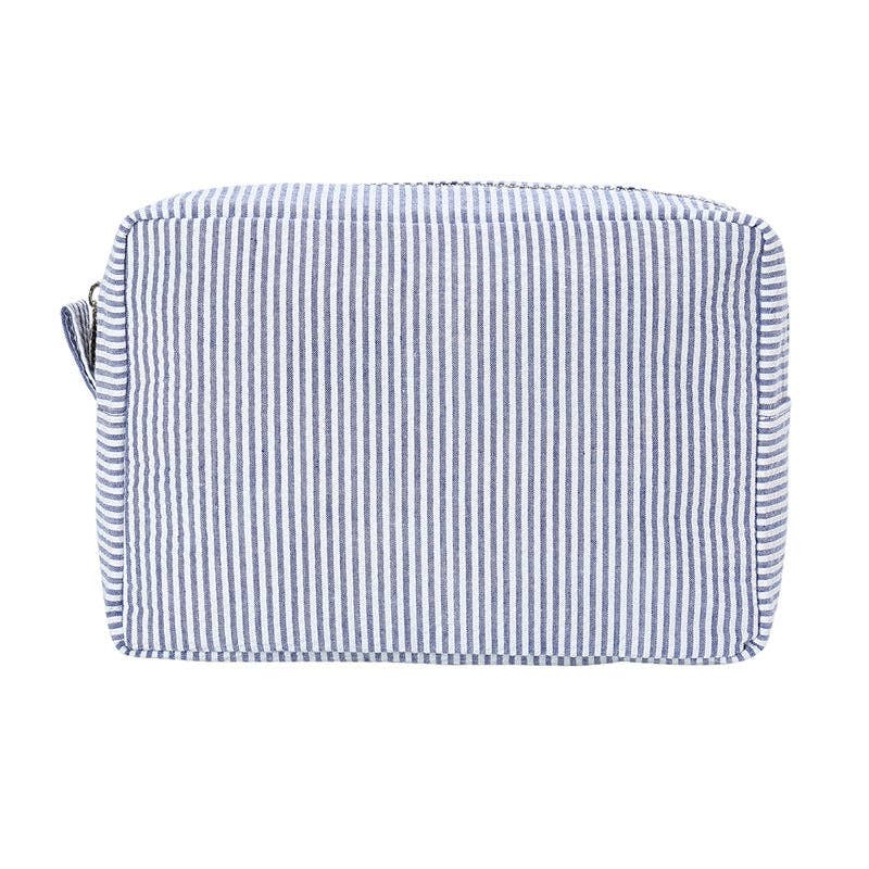 Auraquise - Wholesale Makeup/Cosmetic Bag - Seersucker Striped Makeup Pouch Travel Toiletry Bag4