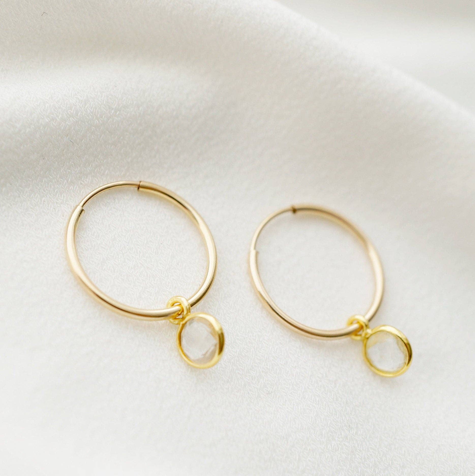 Hunter & Trove - Wholesale Hoop Earrings - Onyx 14K Gold Fill Hoop Earrings (Valais)6