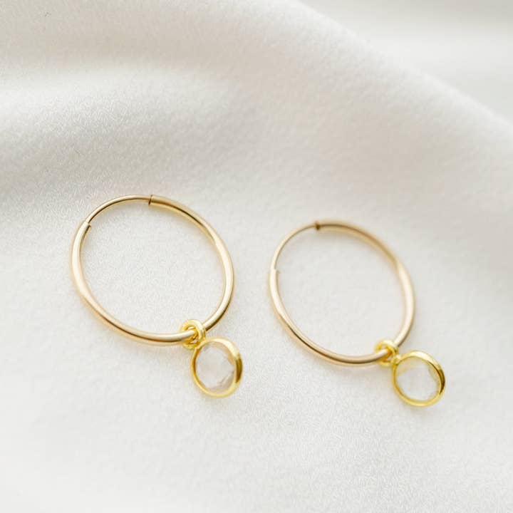 Hunter & Trove - Wholesale Hoop Earrings - Onyx 14K Gold Fill Hoop Earrings (Valais)6
