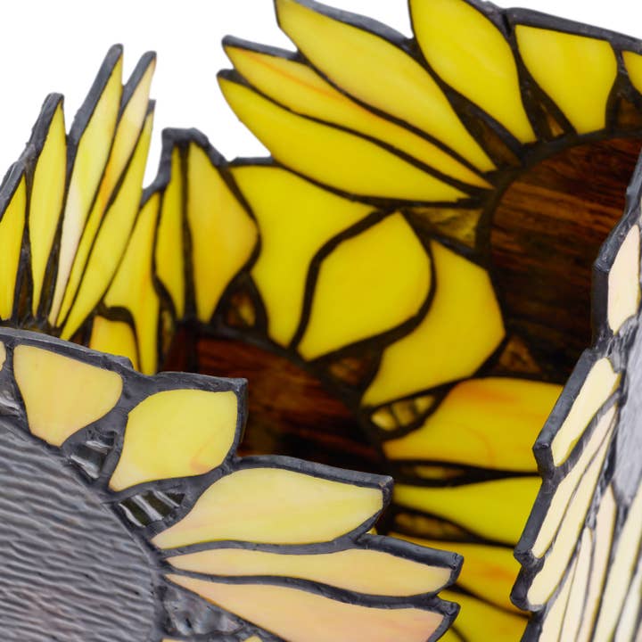 River of Goods - Wholesale Accent/Desk Lamp - 9.75"H Sunflower Rectangle Shade Hurricane Accent Lamp11