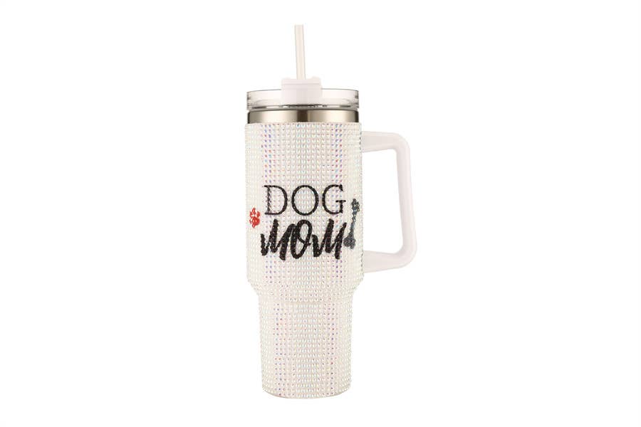 Nima Accessories Inc - Wholesale Insulated Mug/Tumbler - Ladies Blinged out DOG MOM Themed Tumbler Cup