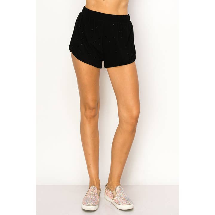 RHINESTONE EMBELLISHED HACCI SHORT PANTS for wholesale by VOCAL
