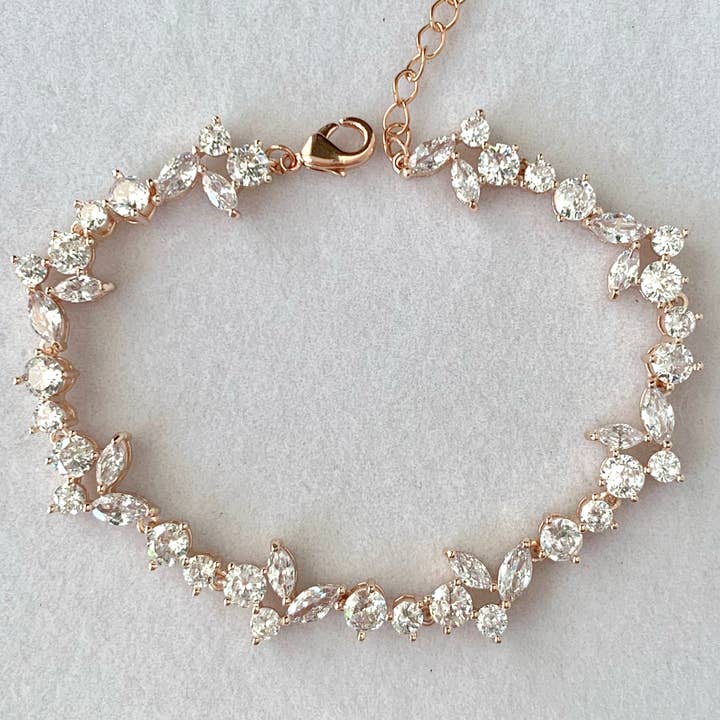 Amandine Jewelry - Wholesale Tennis Bracelet - Lucie Crystal Cluster Bracelet3