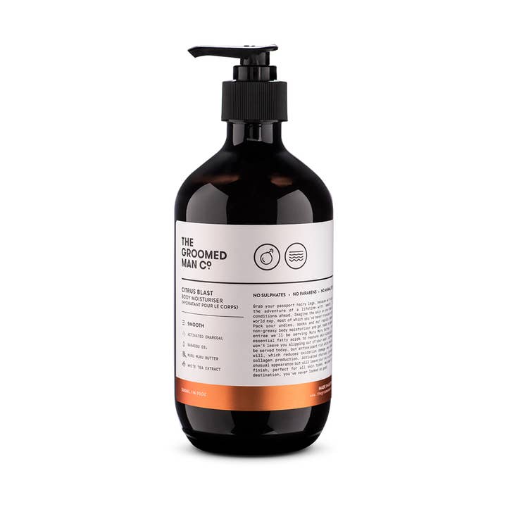Citrus Blast Body Moisturiser for wholesale by The Groomed Man Co.