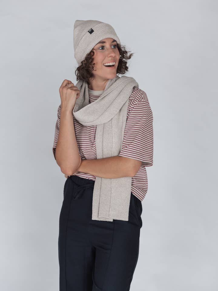 75% Recover™ recycled cotton knit scarf for wholesale by STORY OF MINE