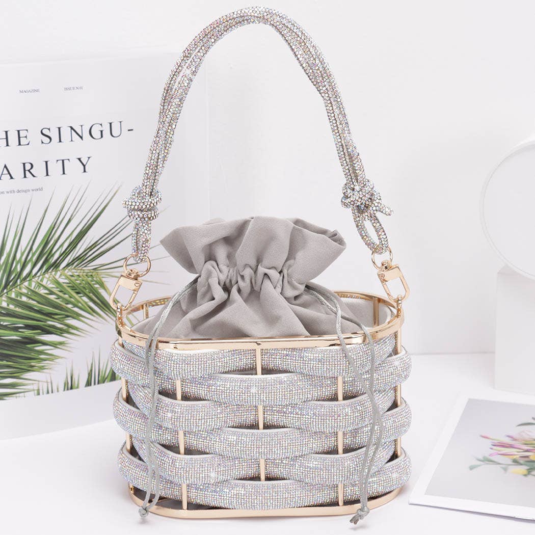 3AM BY H&D ACCESSORIES - Vendita all'ingrosso Pochette - Donna -  Pochette con strass a cestino dorato6