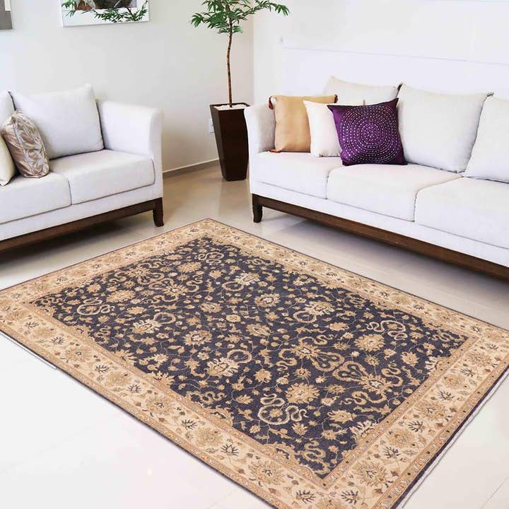 Tappeto in lana grigio scuro/avorio Ziegler Cassidy classico - 9'9'' x 13'11'' per la vendita all'ingrosso da parte di Arshs Fine Rugs