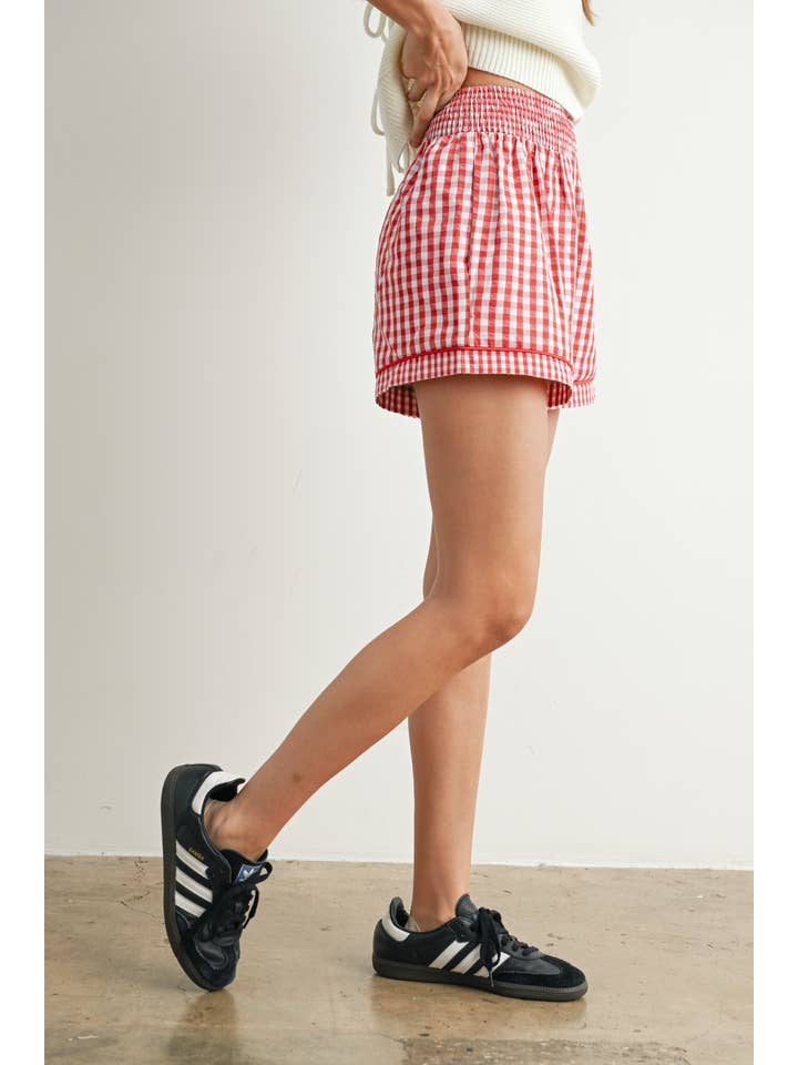BUTTERMELON - Wholesale Shorts – Women’s - Garterized Gingham Shorts - BMP7658 7