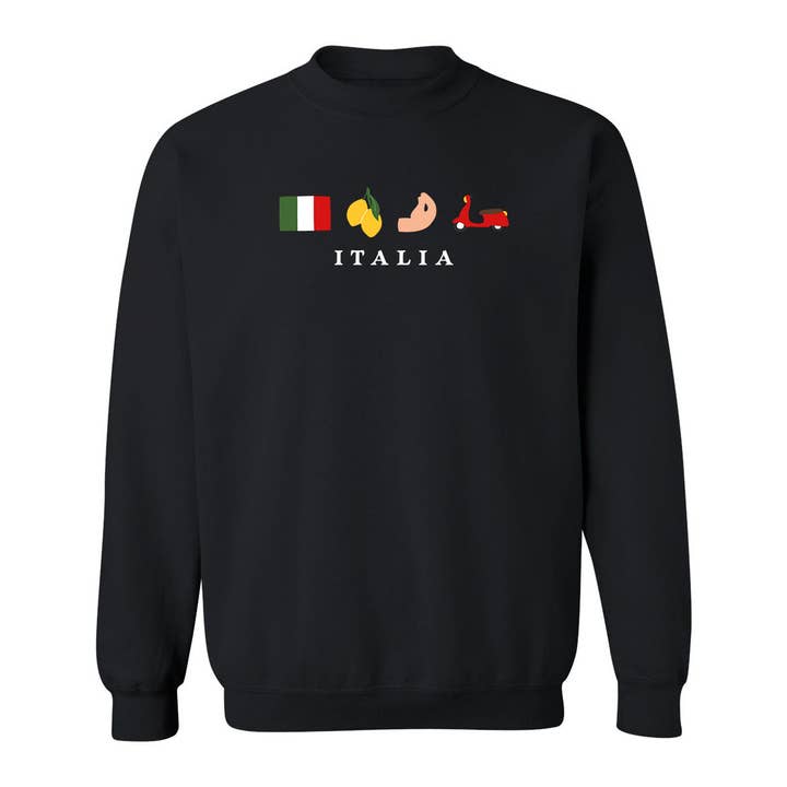 Italia Embroidered Crewneck for wholesale by Hardcore Italians