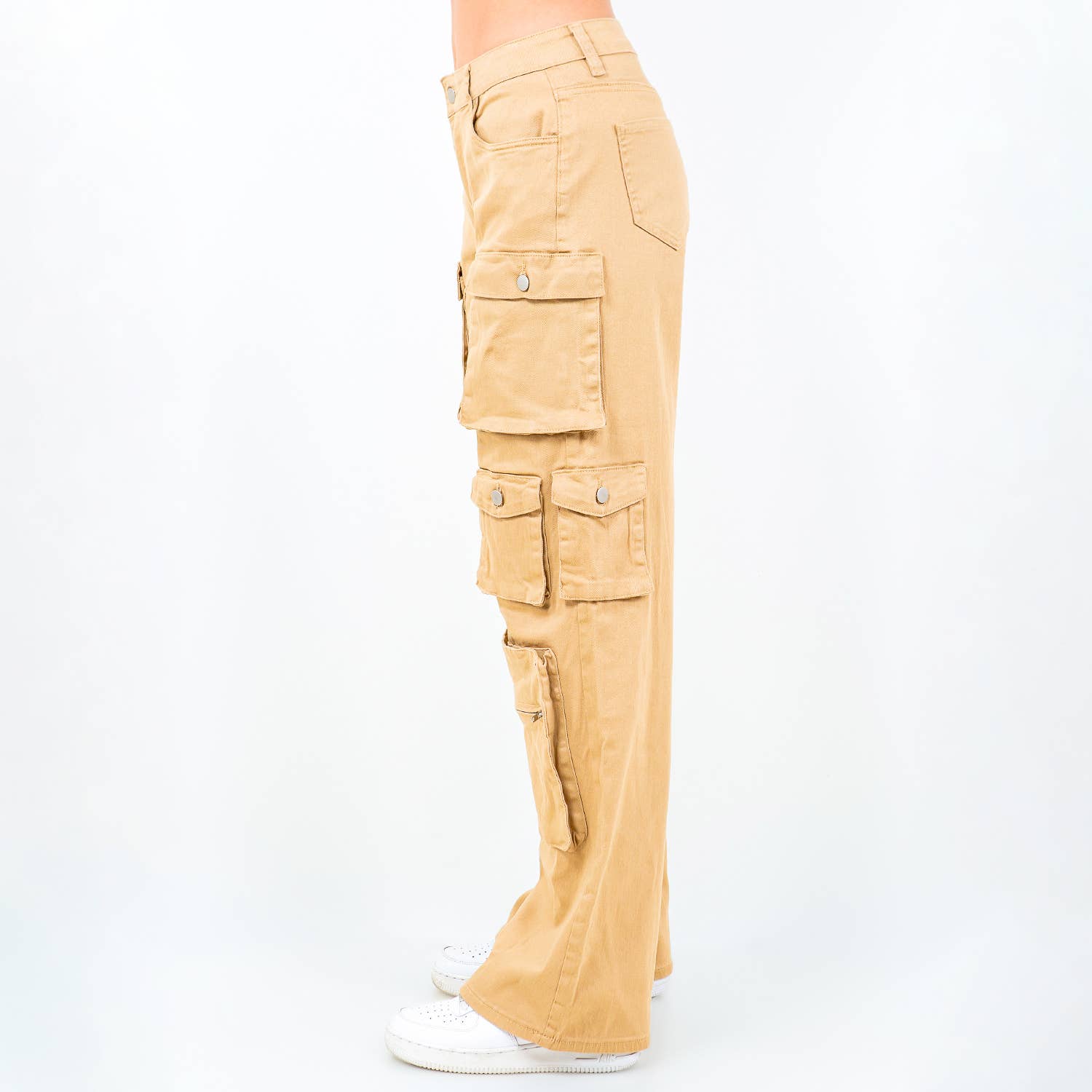 American Bazi - Vente Pantalon – femme - PANTALON TAILLE HAUTE AVEC POCHE À JAMBES LARGES-RJH305891