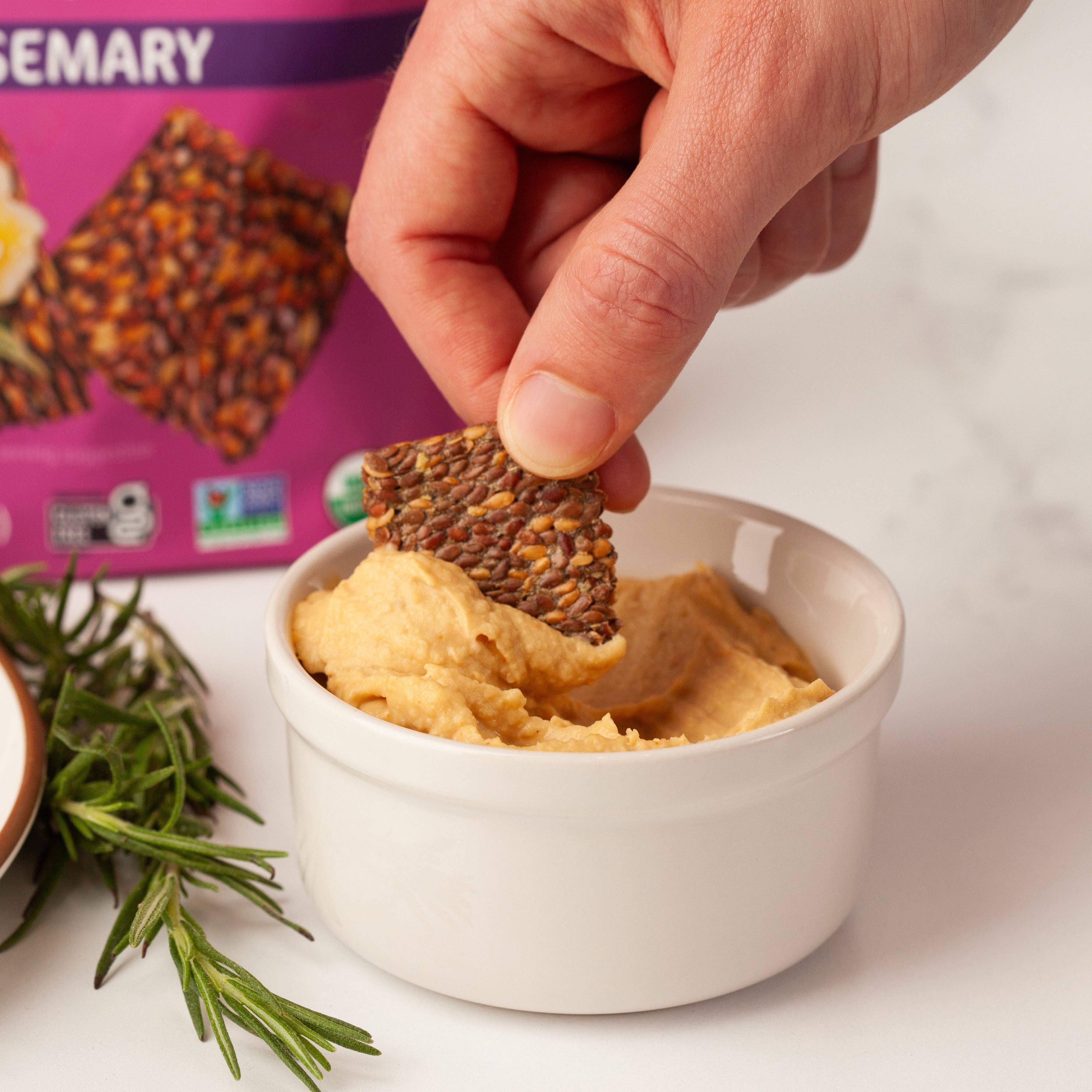 Dr. In The Kitchen, LLC - Wholesale Crackers - Flackers Organic Flax Seed Crackers, Rosemary3
