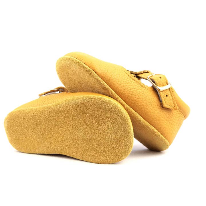 amarillo mostaza Zapato bebé clásico piel amarillo mostaza de venta al por mayor en Faire