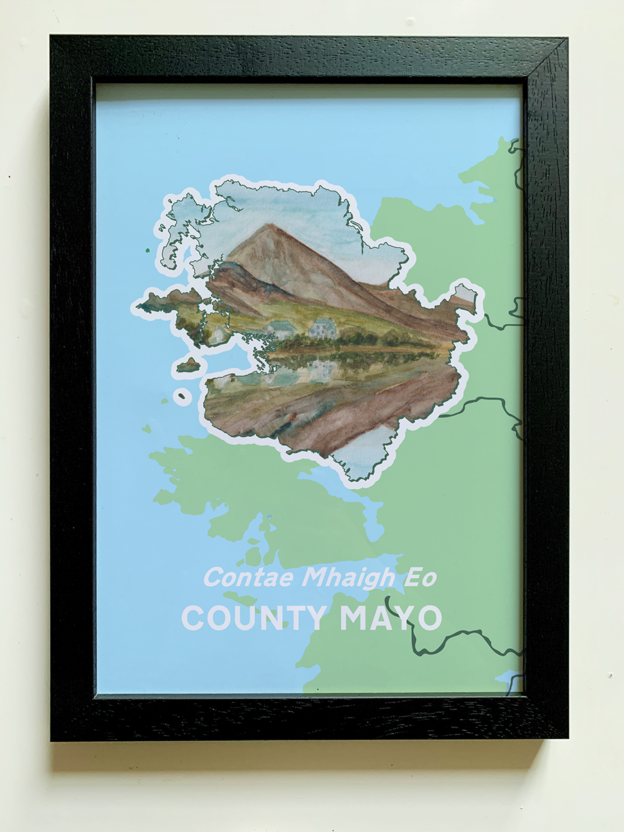 Clemence Prosen Art & Design - Wholesale Art Print - County Mayo Art Print A4 | Croagh Patrick0