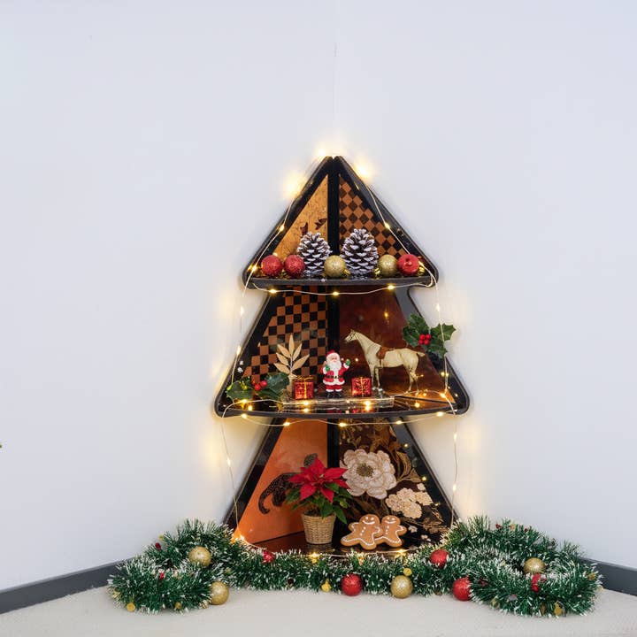Retro 3-Tier Christmas Tree Corner Shelf for wholesale by EP Design Lab
