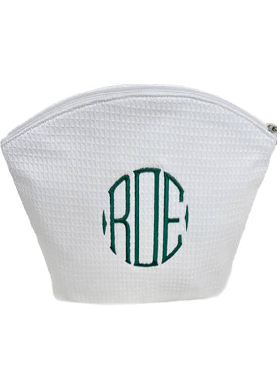 Cosmetische Tas (Groot) - Witte Wafelstructuur, Gebogen Bovenkant voor wholesale door Jacaranda Living