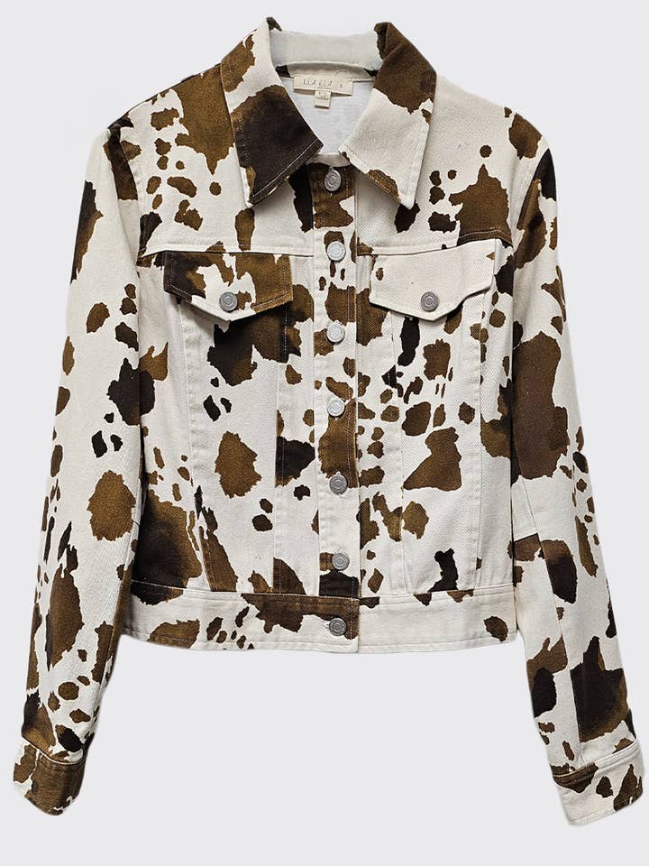 Fall Cow Printed Pre Washed Jacket for wholesale by ILLA ILLA