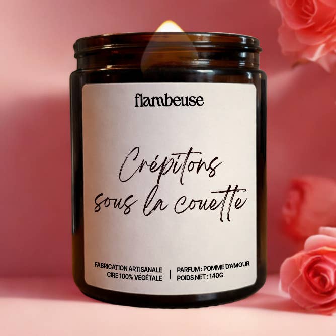 Kaars "Knetteren onder de deken" voor wholesale door Flambeuse