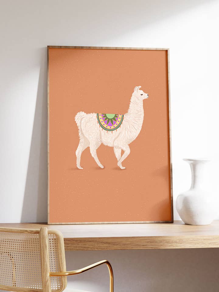 Lama Art Print voor wholesale door Illustrations Its Funny Howww Inc