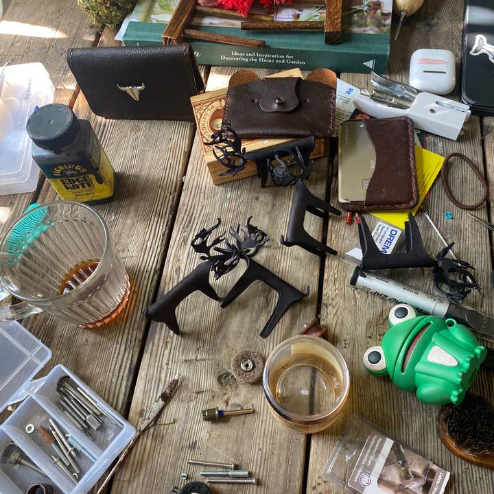 The Merchant Studio – wholesale Ornament – Leather Reindeer Ornament5