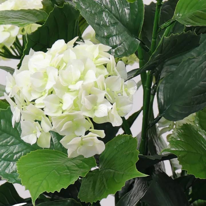 Designer Plants - Wholesale Artificial flowers - Premium Artificial Flowering White Hydrangea Tree (35.4") UV Resistant2