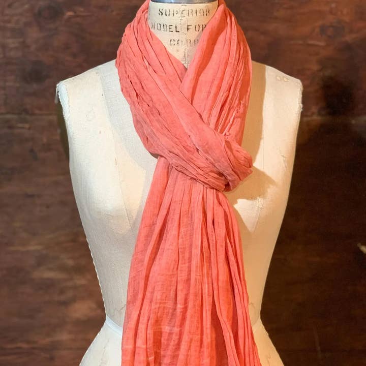 Dolma - Wholesale Sjaal - Dames - Stone Washed Katoenen Sjaal Wit (meerdere kleuren aan de binnenkant)2