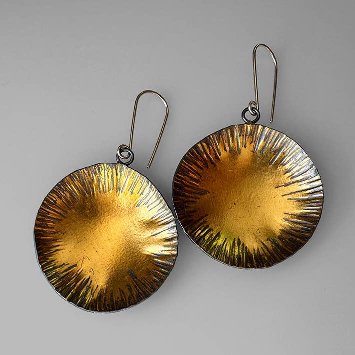 Rustic Gold Spark Earrings for wholesale by McKenzie Mendel Jewelry