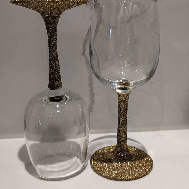 Décoration douce - Wholesale Wine Glass - Glitter Stem Glass (Set of 6)1
