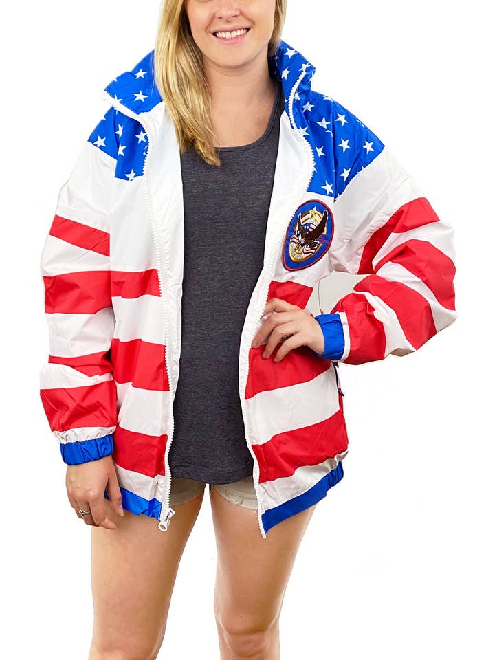 Tipsy Elves - Wholesale Windbreaker - Unisex - USA American Flag Windbreaker3