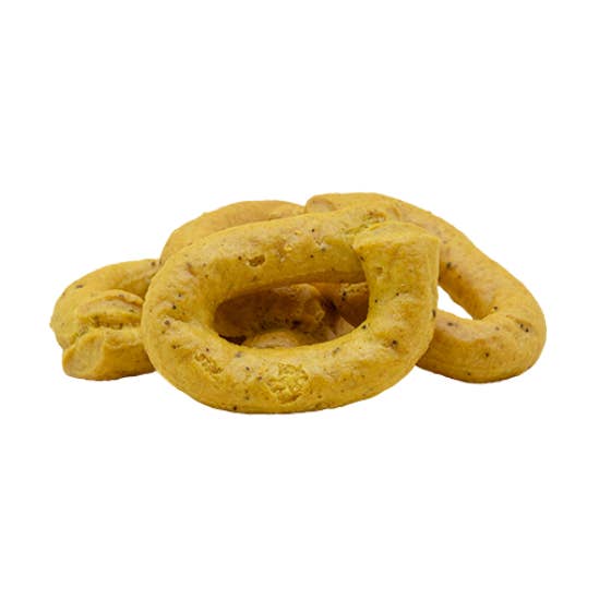 Puglian Taralli with Turmeric and Black Pepper 400 g. for wholesale by PUGGHIA