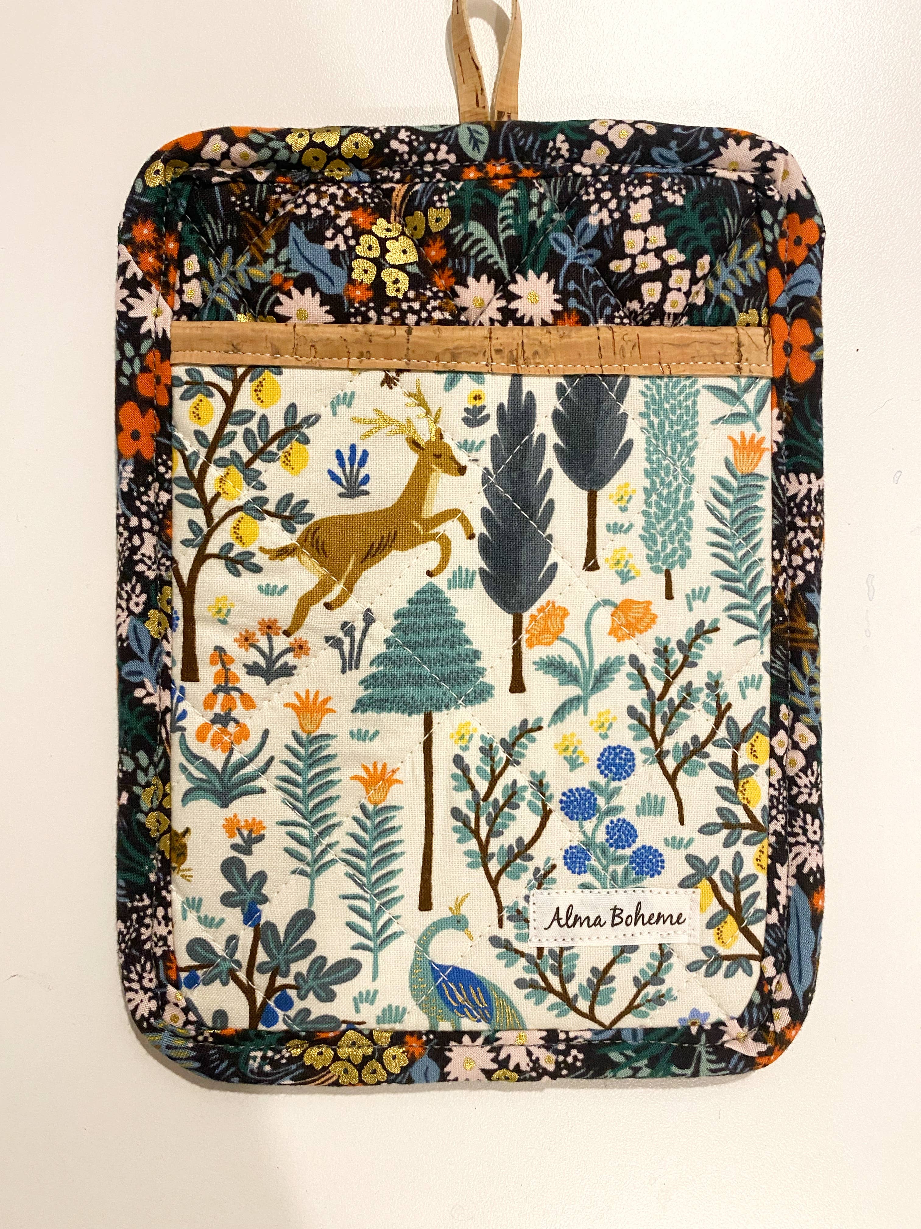 Alma Boheme Handmade - Wholesale Ovenwant/pothouder - Duurzame pannenlap van kurk en katoen met zakje54