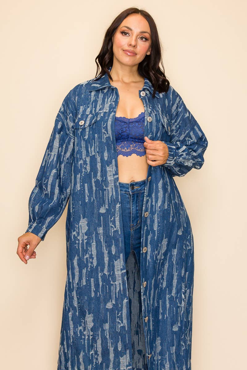 QMP Moda - Wholesale Denim Jacket - Women's - OVERFITTING DENIM JACKET WITH POCKETS   7