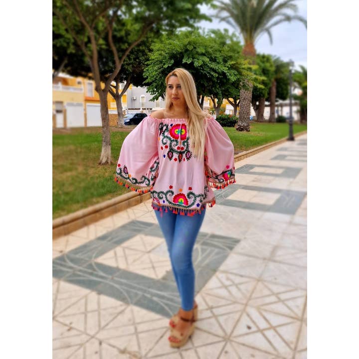 Mexican Embroidered Blouse and other Purchase Wholesale frutas y verduras precios. Free Returns & Net 60 Terms on Faire trending on Faire.