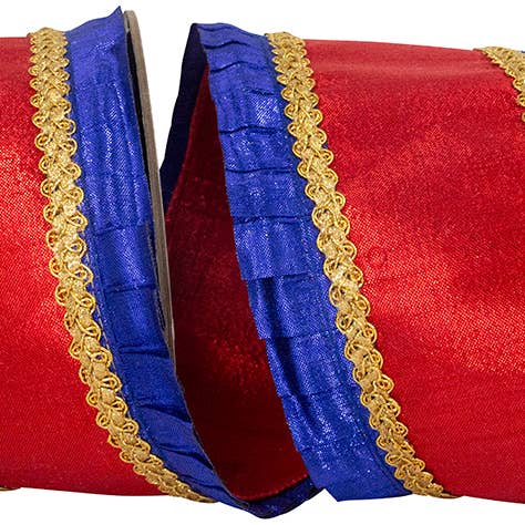 Metallic Pleated Overlay Deluxe Metallic Dupioni Backed for wholesale by RELIANT RIBBON