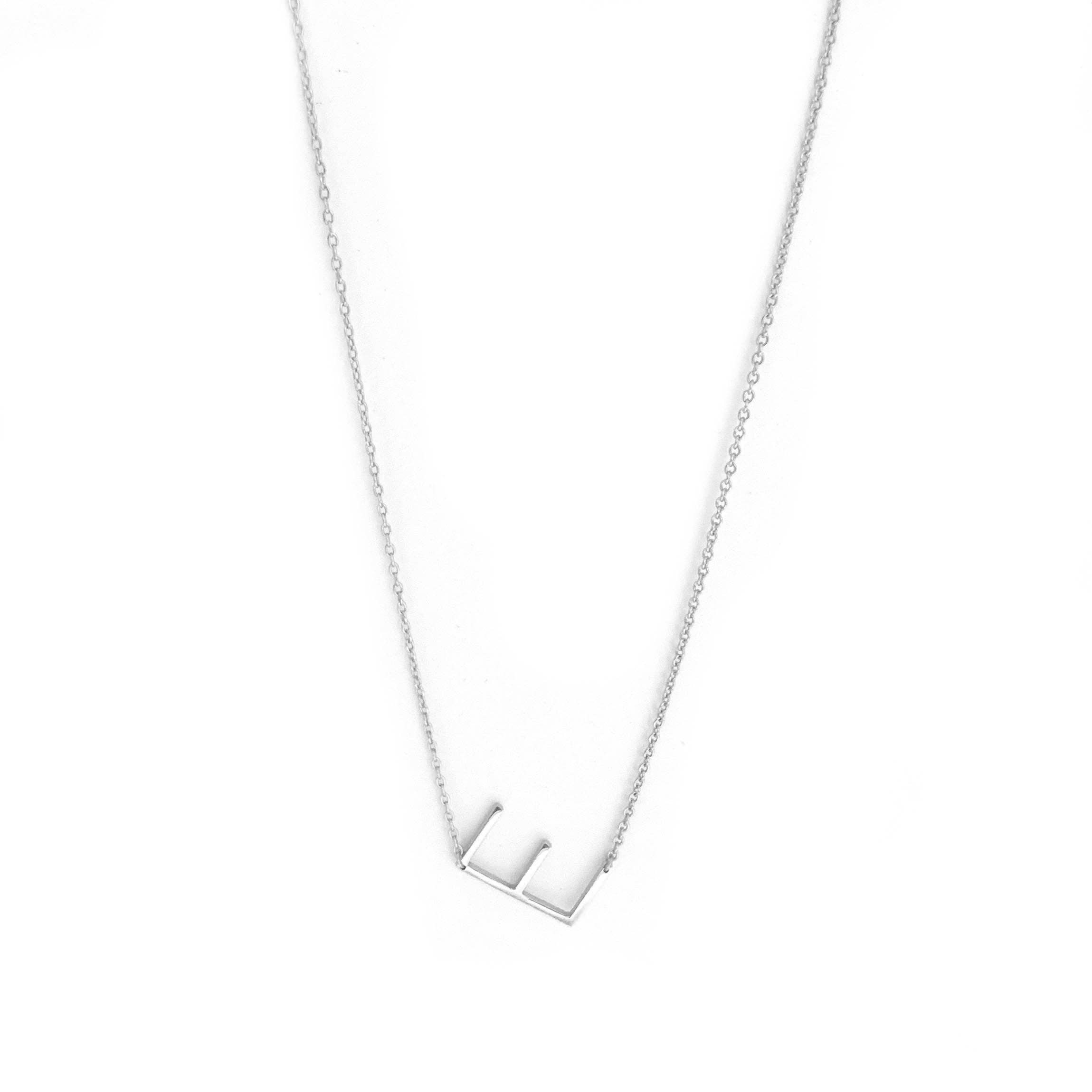 Marlyn Schiff - Wholesale Pendant/Charm Necklace - sterling silver sideways initial necklace1