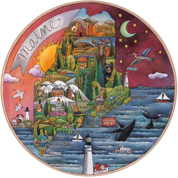 "The Pine Tree State" | Maine Lazy Susan for wholesale by Sticks