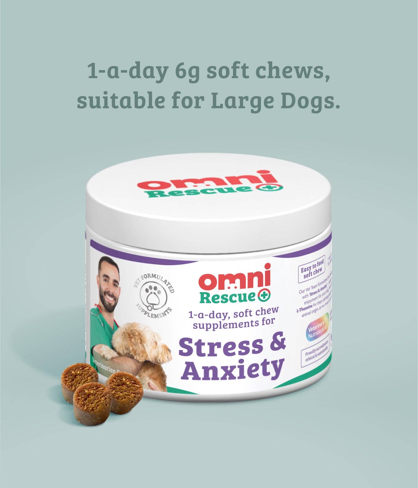 Omni – Großhandel Nahrungsergänzungsmittel für Haustiere – Hund – Omni Rescue - „Stress & Angst“ Ergänzungsmittel9