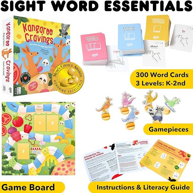 Clever Noodle - Wholesale Board Game - Kangaroo Cravings. A learn-to-read board game.1