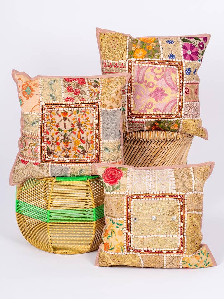 Handmade Boho Beige Cushion Cover 40x40 | Kimago for wholesale by Kimago Look