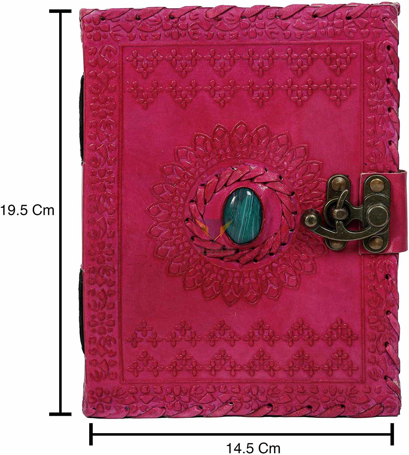 Tuzech Leather - Wholesale Journal/Diary - TUZECH Handmade Office Home Daily Use, Poem Writing Beautiful Pure Leather Luck Stone Bound Journal/Diary with C-Lock for Men and Women 8 Inches25