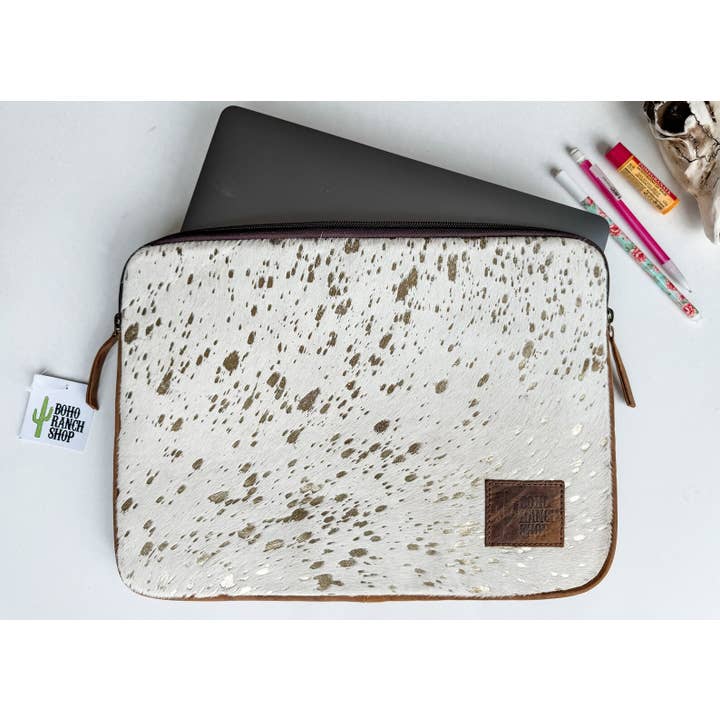 Boho Ranch Shop - Wholesale Laptop/Tablet Case - Women's - Cowhide Leather Laptop Computer Tech Sleeve Pouch3