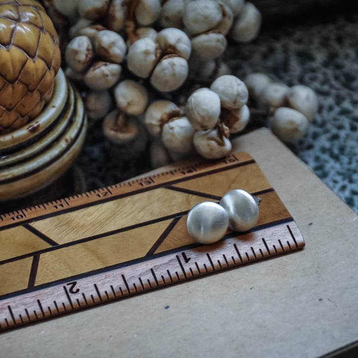 Bottone Stud Earrings - Silver for wholesale by Martini Metal Craft