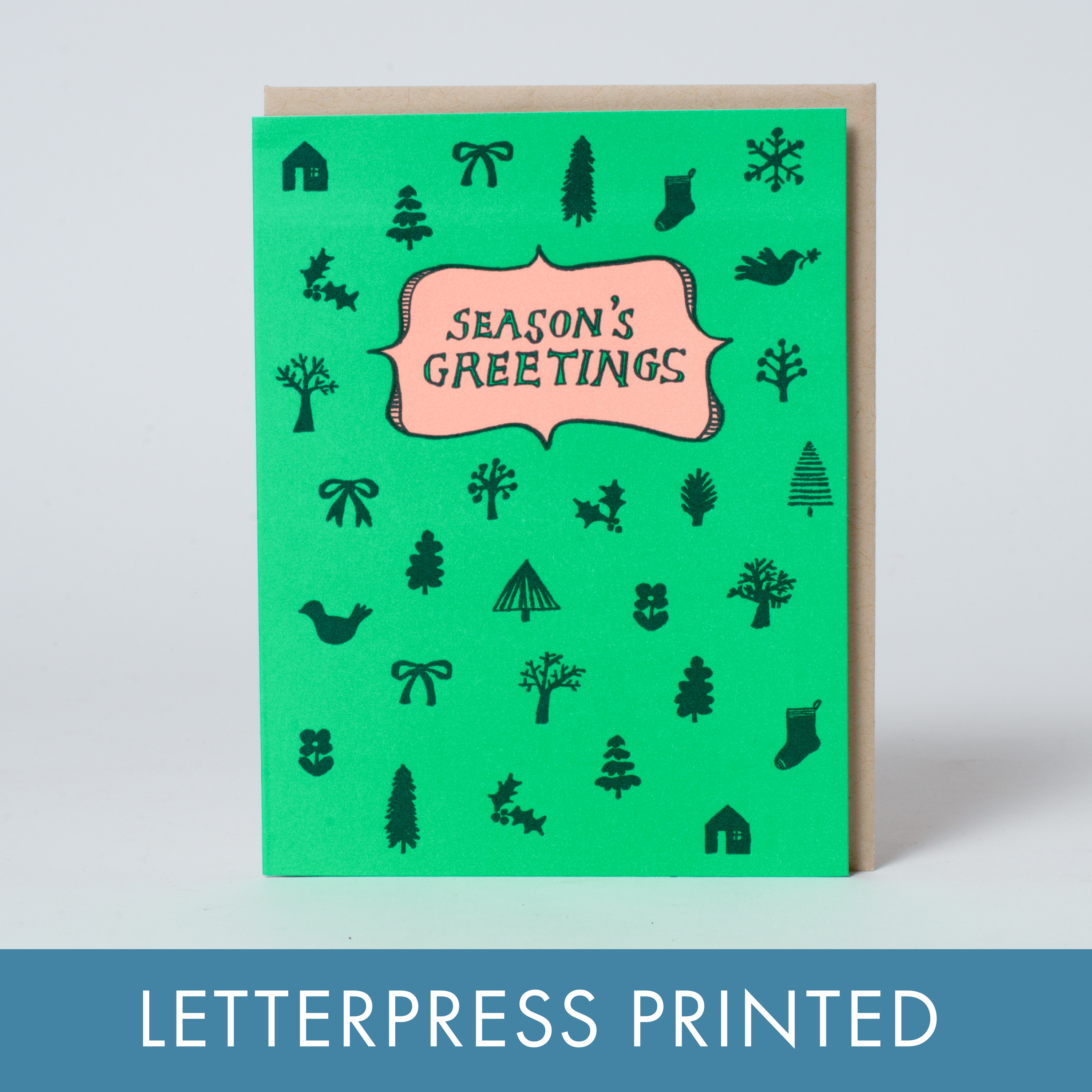 Egg Press Manufacturing - Wholesale Christmas Card - Season's Greetings Letterpress Card by Egg Press0