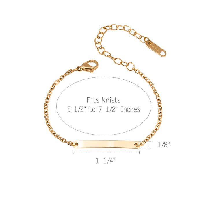 Anavia - Wholesale Charm/Dangle Bracelet - Custom Bar Name Bracelet - Mother's Day Jewelry Gift for Mom