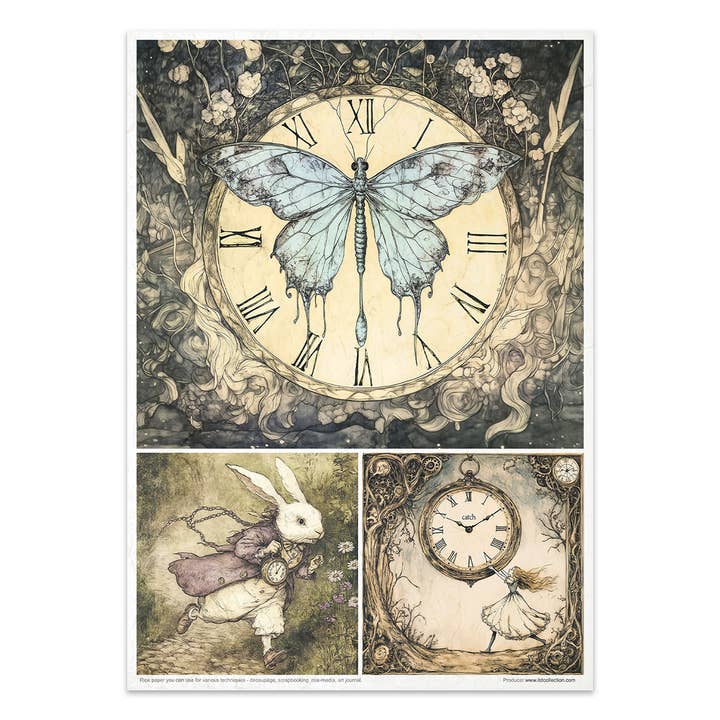 ITD Collection - Wholesale Craft supplies - RP087 - Rice Paper Set - 11pcs x A4 / 8.27x11.7 in Alice's-14