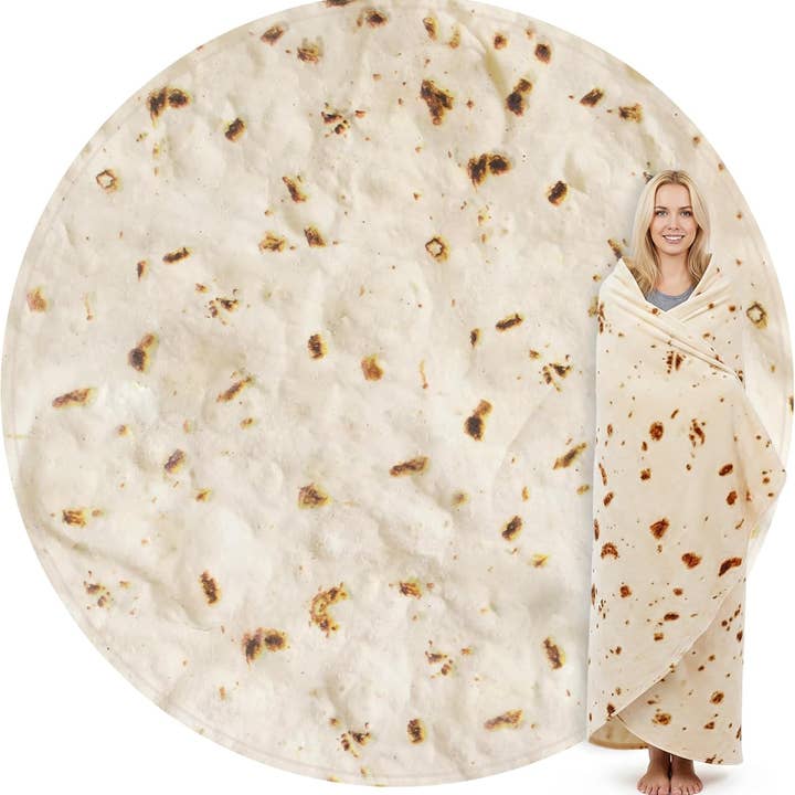 Zulay Kitchen - Wholesale Throw Blanket - Burrito Blanket Flour Tortilla Design13