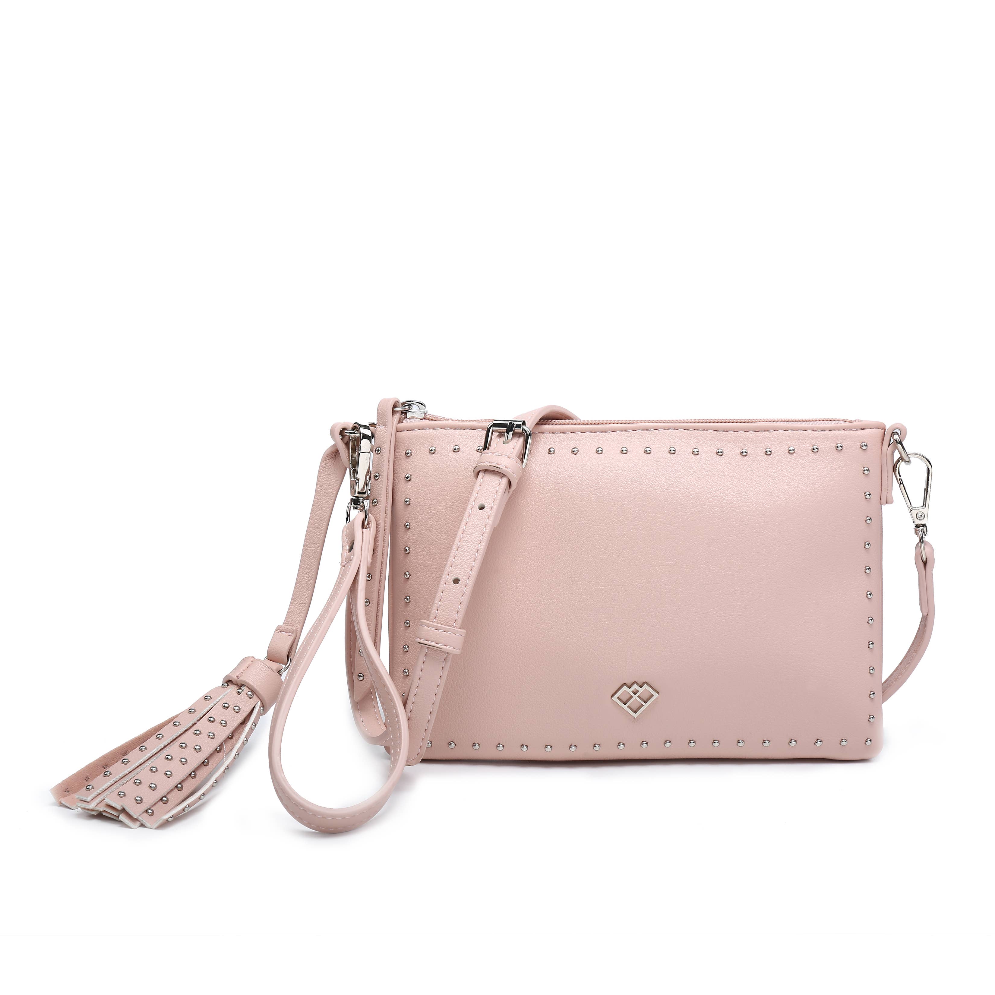 Papaya Fashion Ltd – wholesale Crossbody bag – Women's – CC261-Studs Tassel Zip Top Cross Body Bag1